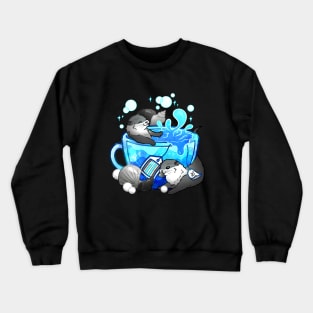 Pride Flag Teacup - Ocean Otter Demiboy Crewneck Sweatshirt